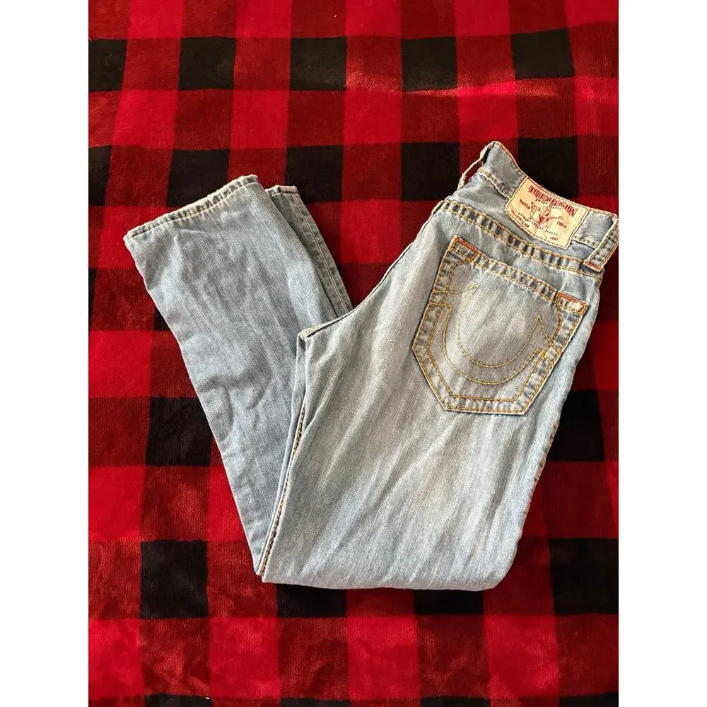True Religion Men's Jeans Size 31x28 Slim Straight Blue Denim